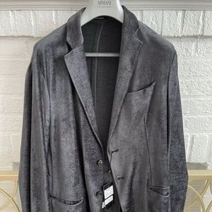 Emporio Armani velvet deconstructed blazer